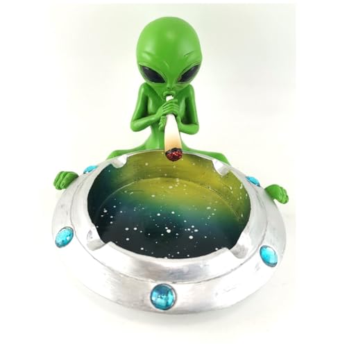 Wise Skies Funky Ashtrays Choose Your Own Skull Rasta Man Alien Resin Ash Trays Accessories (UFO)JustSmoke.Me