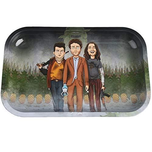 Wise Skies Metal Rolling Tray Smoking Accessories Characters Rolling Papers Rolling Tip Small (Pine Express - Big)JustSmoke.Me