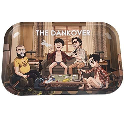 Wise Skies Metal Rolling Tray Smoking Accessories Characters Rolling Papers Rolling Tip Small (The Dank Over - Big)JustSmoke.Me